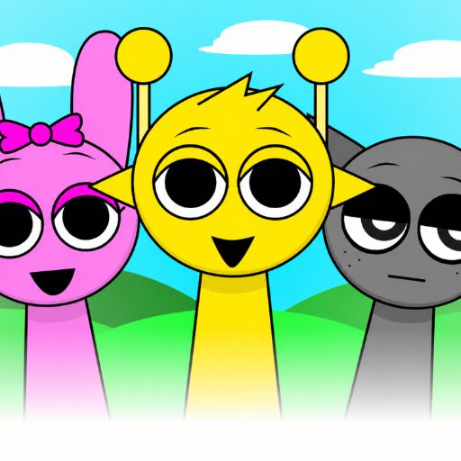 Colorful Sprunki music characters ready to perform